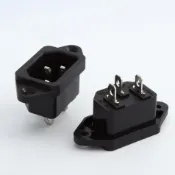 【台灣現貨】AC電源插座 3孔電源座 帶耳三孔品字插座 3P電腦電源座 3P接地座