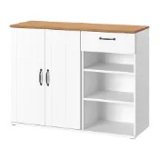 【IKEA 宜家家居】SKRUVBY 邊櫃, 白色, 120x38x90 公分