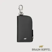 【BRAUN BUFFEL 德國小金牛】台灣總代理 亞當 汽車鑰匙包-黑色/BF504-104-BK