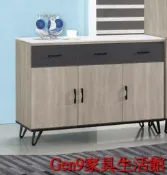 蘆洲巨林家具館..克洛依淺灰橡色4尺岩板碗盤櫃(P32)(木心板)-SB#832-5..台北地區免運費!!