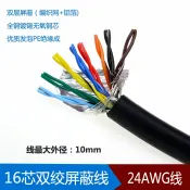 協貿國際日用品生活12館 全銅 16芯屏蔽線 24AWG 雙絞屏蔽線 16*0.2 16芯信號線控制電纜