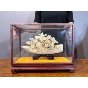 【阿一藝品】奇珍異寶 冰料【猛獁象牙】牙雕【松鶴延年】 猛瑪象牙 非保育類 印章 龍牌 手珠 堅實細密 柔潤光滑 X61