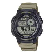 CASIO 卡西歐 十年電力迷你世界地圖電子錶 時間資訊顯示 鬧鈴 計時碼錶 100米防水 多色選擇 AE-1000W