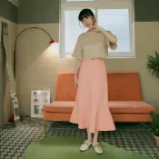 OB嚴選 純棉日系後鬆緊腰魚尾裙 《CA2931》日系/大尺碼/現貨/女裝