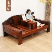 木江君 老船木羅漢床實木中式貴妃椅懶人沙發原木民宿禪意雙人床