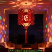 【現貨可開發票】2026馬年七彩旋轉過年紅燈籠新年燈籠大門口掛飾春節陽臺裝飾佈置
