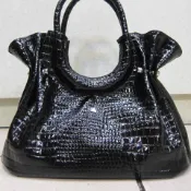 ~雪黛屋~ITALI DUCK 專櫃真皮手提包100%義大利進口牛皮 鏡面亮皮台灣製造品質保證A251215