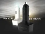 四合一 藍光顯示 雙USB 3.1A車充  電瓶電壓表車充 電流表車充 溫度計車充   點菸器  車充