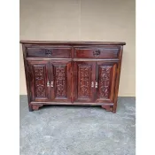 中式經典仿古家具..双抽四門櫃.餐櫃.收納櫃.邊櫃(雞翅木)106x48x81