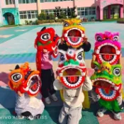 【買家嚴選】塑料兒童舞獅子道具套裝 舞獅頭鼓2-14歲幼兒園表演小獅頭玩具6寸