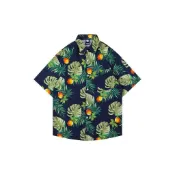 薄款復古碎花襯衣男夏威夷沙灘休閒渡假風寬鬆潮流情侶百搭上衣潮