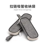 ✨日常收納✨吸管餐具拉鍊收納袋 戶外便攜式 600D 牛津布 內層鋁箔防潮防黴