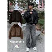 【AXEL STUDIO】短版剪裁 MA-1 飛行夾克 外套 羊羔毛 韓國 首爾 街頭 W-C001