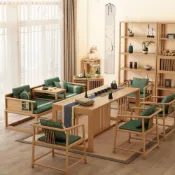 (店+)【含稅/免運】 實木羅漢床三件套新中式禅意床榻沙發床組合客廳家具小戶型貴妃榻