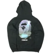 【DOKODEMO】A BATHING APE (A Bathing Ape) 21SS 日本製造 BAPE GALAXY UFO 套頭連帽衫 抓絨衛衣 001PPH301012X M 黑色 巨型猿猴太空上衣 [二手] [A BATHING APE]