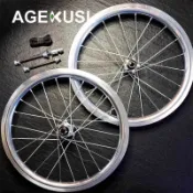 自行車車輪 349 16 英寸折疊自行車 BMX 輪組 7速陶瓷軸承輪轂 V 剎車UnionJack 適用於小布