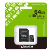 (店+)【Kingston 金士頓】Canvas Select Plus microSD MicroSDXC SDCS3/64GB 100MB 記憶卡