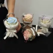 迷你人造花束假玫瑰向日葵永生花母親節情人節禮物家居裝飾