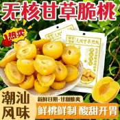 正宗甘草脆桃 1000g 袋装 脆桃 酥脆 水果 果脯 水果乾 果脯蜜餞 潮汕特产 怀旧 辦公室 休閒零食