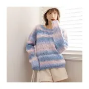 【OB 嚴選】保暖麻花彩虹紗針織跳色漸層毛衣 《FA2802》