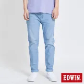 EDWIN 男款 迦績 EJ6冰河玉錐形褲(漂淺藍)