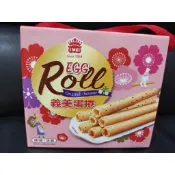 義美蛋捲禮盒 360g，內含原味30g x3盒、芝麻30g x3盒。有效期限2027.7.5
