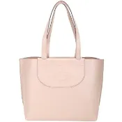 【TOD’S】TODS AOL 徽標小牛皮肩背托特包(粉裸色)(義大利手工皮革)