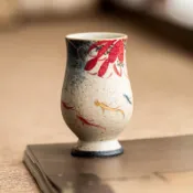工廠 青花 火石紅 陶瓷 茶杯 描金 手繪 荷韻 錦鯉 聞香杯 主人杯 功夫 品茗杯 茶具 手工 精品