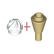 磚家 LEGO 樂高 白色 砂色 冰淇淋 Ice Cream 甜筒 + 冰淇淋 15470 11610