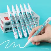 【新品學校辦公用品】廣納GN801白色1mm記號筆速幹防水工業油漆筆輪胎繪畵補漆筆標綫筆 1BM1