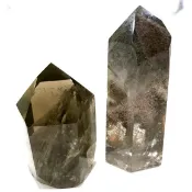 『晶鑽水晶』天然綠幽靈 彩幽 水晶柱 58~82mm招財 晶中晶 異象水晶 彩虹水晶 高淨度