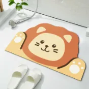 全球選品1館 生活百貨 卡通動物異形矽藻泥軟墊衛生間吸水地墊廁所浴室進門易幹防滑墊子