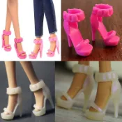 ♥萌娃的店♥ 芭比娃娃鞋子 腳踝繞帶高跟鞋 Doll Shoes Ankle Strap High Heels