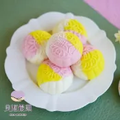 美姬饅頭 花好月圓堅果奶黃鮮乳月餅造型饅頭 一盒六入