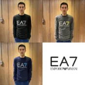 美國百分百【全新真品】Emporio Armani 長袖T恤 EA7 運動 T-shirt 大學T 黑色 AV68