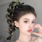 (店+)【LEEHER】自繞假髮/挑染馬尾/多巴胺/麻花辮/增髮量/髮飾/假髮/長馬尾/彩色髮束/髮圈/懶人編髮神器/假髮馬尾