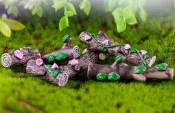 【微景小舖】小號 桃花 樹葉樹樁(單入)微景觀多肉植物苔蘚盆栽擺件 DIY花盆裝飾品 園藝水族造景擺件 拍攝道具 公仔