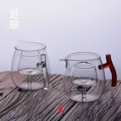 銀聯網日用品生活館 高硼硅玻璃加厚耐熱耐高溫煮茶壺側把煮茶壺小青柑茶煮茶玻璃公杯1入