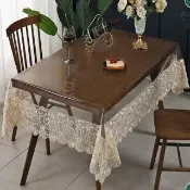 【JEN】防水防油 PVC 透明蕾絲桌巾 桌墊130*180cm