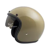 【THH】贈抗UV鏡片 安全帽 T-383A+ 卡其 亮面 內置墨鏡 復古帽 半罩帽 3/4 383｜耀瑪騎士
