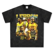 Lebron James 勒布朗詹姆斯 小皇帝短袖上衣 水洗上衣 t恤 短袖衣服 oversize 原宿風 美式復古上衣