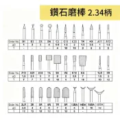 一品鑽石 (2) 鑽石磨棒《柄 2.34mm》雕刻針 鑽石磨針 鑽石磨頭 金剛石磨棒 單支 種類眾多 台灣製
