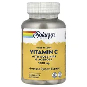 【iHerb】Solaray, 緩釋維生素 C，含玫瑰果和針葉櫻桃，1,000 毫克，100 片
