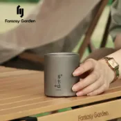 協貿國際日用品生活8館 Fantasy Garden夢花園戶外雙層純鈦合金杯子露營旅行馬克杯咖啡杯