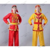 ✨臺灣發貨✨ 新款舞龍舞獅服裝衣服男秧歌服演出服民族舞蹈腰鼓隊打鼓鑼鼓錶演 KVYF P6HL