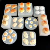 YD*九月新品  Diy食玩小鼻噶包子燒麥煎餃煎蛋餃子捏捏模具捏捏樂滴膠矽膠模具