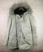 美國製ALPHA廠銀色N-3B PARKA(M號)狀況九成新 ，M65 ,m51,mod可參考