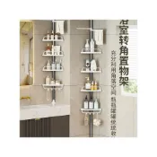 (店+)合枋傢俱 浴室置物架不銹鋼伸縮杆頂天立地衛生間轉三角瀝水收納層架免打孔