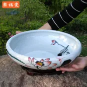 銀聯網日用品生活館 景德鎮陶瓷花盆水淺烏龜盆水仙盆水培盆睡蓮缸碗蓮荷花缸大號筆洗