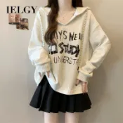 IELGY 女士寬鬆連帽長袖 T 恤尺寸 S 碼 4XL